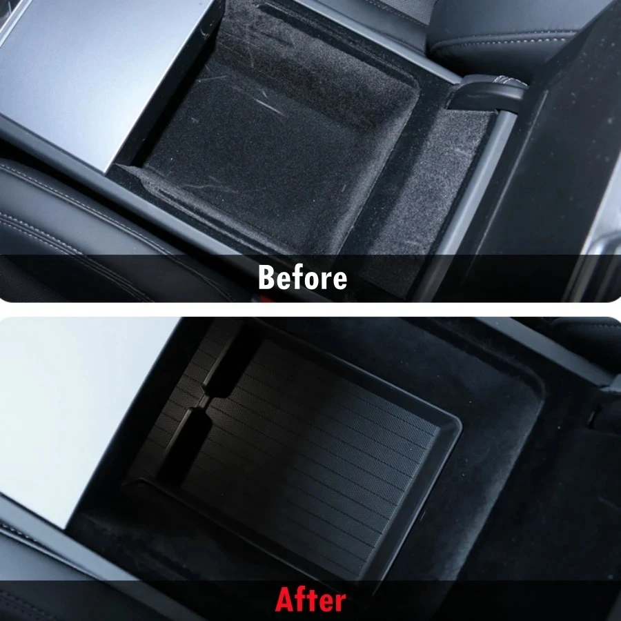 Für Tesla Model Y 2025 2026 Mittelkonsolen-Organizer-Box Model 3 Highland 24-26 Armlehnenbox Versteckter Stauraum Getränkehalter – Detail 9