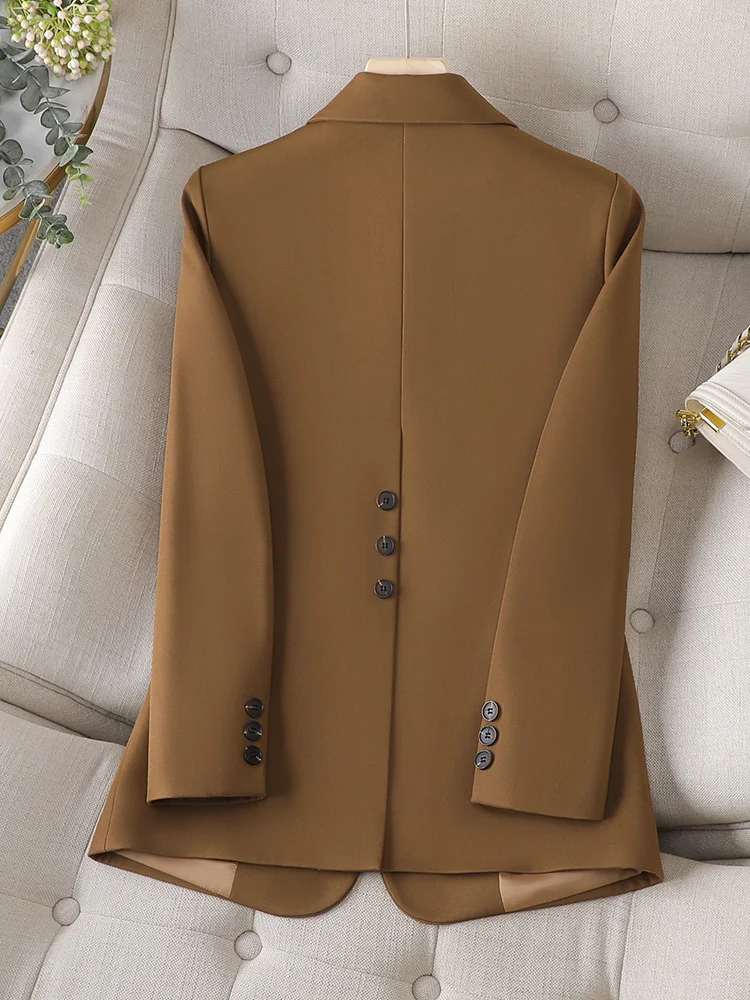 Black Coffee Beige Formal Blazer Ladies Women Long Sleeve Single Button Female Business Work Wear Coat Jacket For Autumn Winter