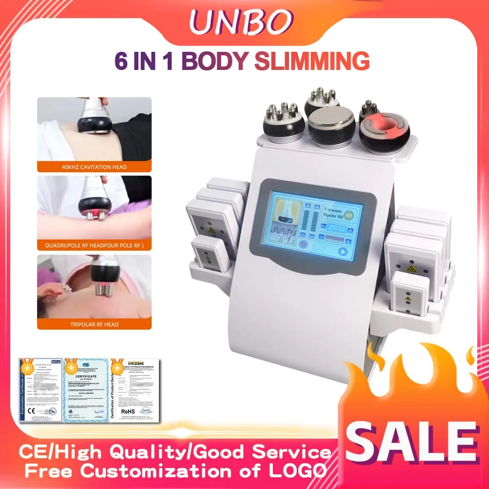 6 In 1 Cavitation Rf Machine 40K - Professionelles Kavitations-RF-Lipo-Laser-Schönheitsgerät 6 in 1 40K