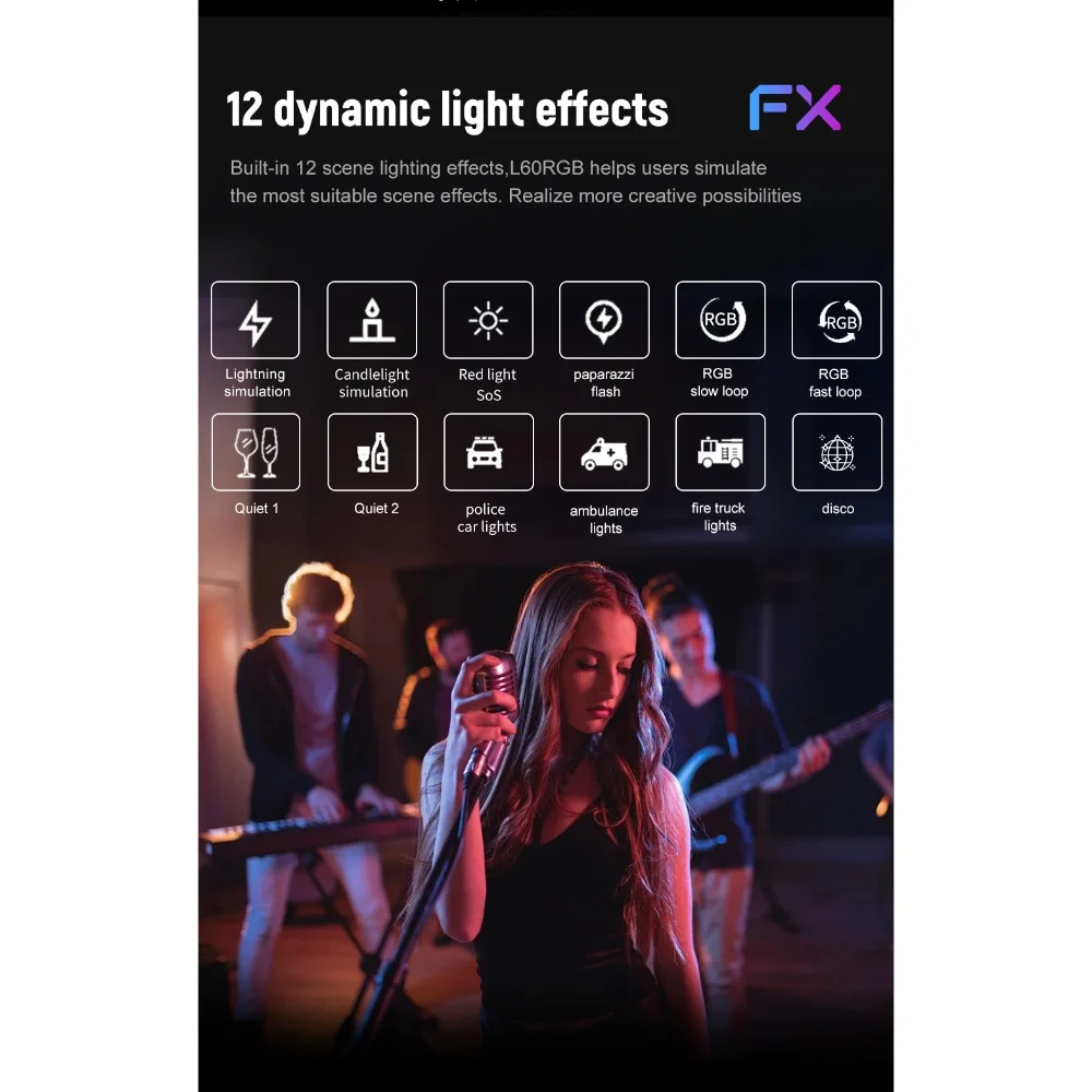 ضوء تصوير LUXCEO L60 RGB ثنائي - مراجعة Torjim Rgb Photography Video Lighting وسعره