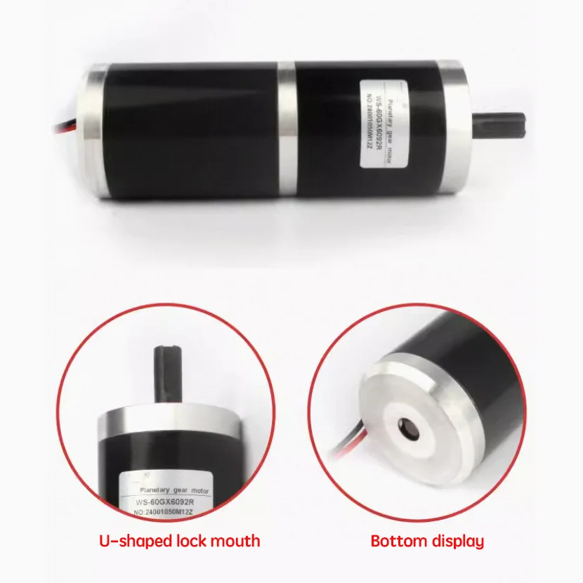 250KG 60GX6092R 60MM 12MM Shaft Diameter Planetary DC Reduction Motor, High Torque micro speed control variable speed motor