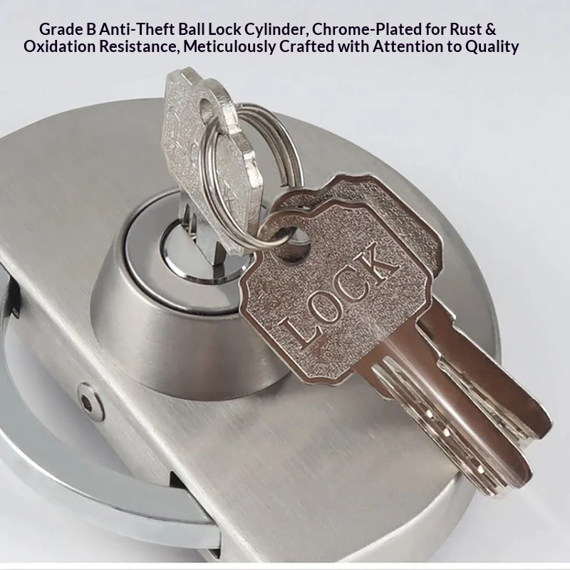 Framed Glass Door Lock Aluminum Alloy Stainless Edging Wooden Door Single Double Opening Door Sliding Door Central Hook Lock