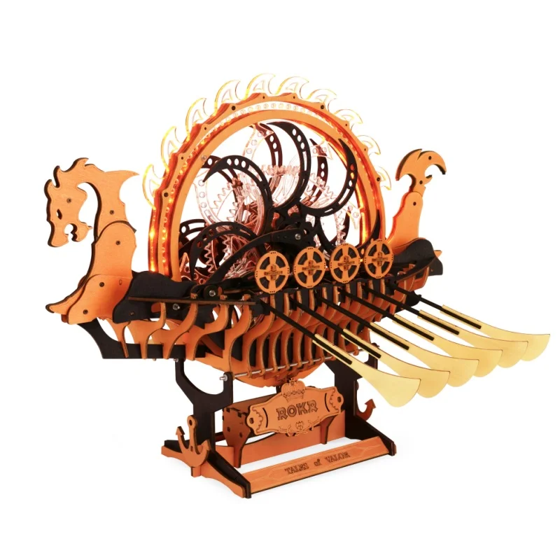 

Robotime Rokr Viking Dargon Ship Kit Explore Mysteries Of Ancient Ship Mechanical Gear Kit for Men Women Teens