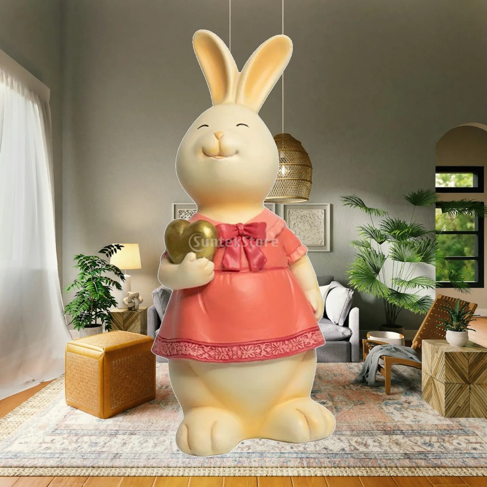 Cartoon Bunny Figurine Crafts Decorations Gift Desktop Bedroom Yard