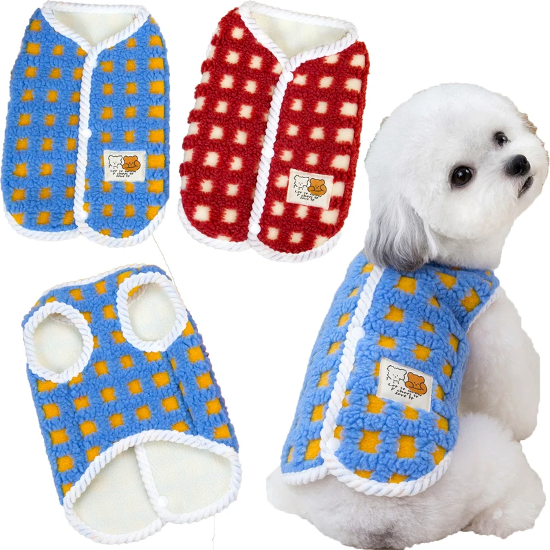 

Red Blue Dog Clothes Winter Fleece Warm&Cheap Little Dog Coat For Small Dogs Yorkshire Chiwawa Sleeveless Puppy Jacket Outfits