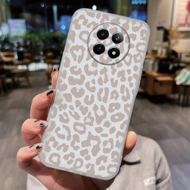 Leopard Print Cartoon Panda Butterfly Phone Case For Realme 12 13 Pro Plus 5G 12X 11X GT Master GT Transparent Clear Back Cover