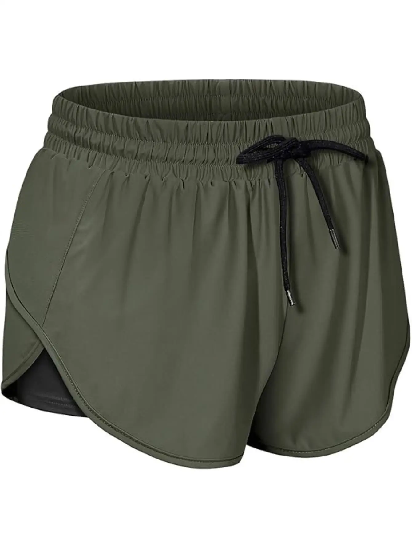 

Женские спортивные шорты Soothfeel с карманами на молнии, высокой талией и подкладкой для тренировок в спортзале