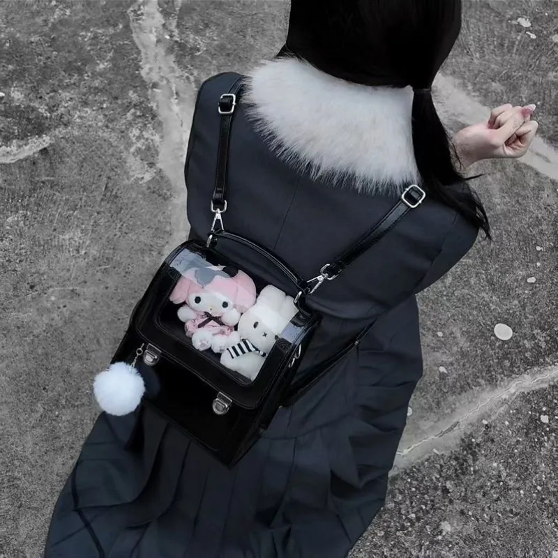 Vintage Harajuku Punk Gothic Shoulder Underarm Bag Fashion Sweet Cool Y2k Aesthetic Handbags Casual Women Transparent Ita Bags