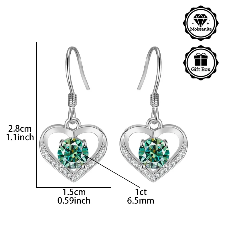 

LAMVOICE valentine’s Day, gift for daughter, 2 carat moissanite hypoallergenic earrings, designer item high quality