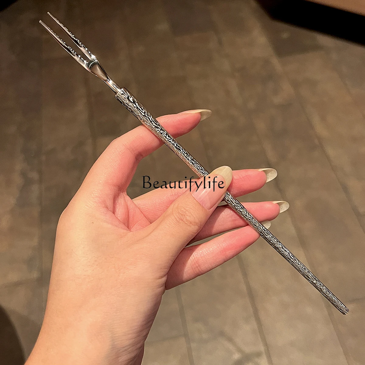 

Plus Long Handle - Fork Fruit Artifact | 304 Stainless Steel ins European Fruit Stick