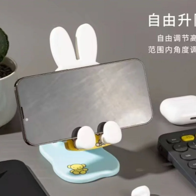 

Hot Kawaii Miffy Mobile Phone Cartoon Cute Stand Blind Box Live Stand Multi-Function Lift Support Frame Kids Cute Christmas Gift