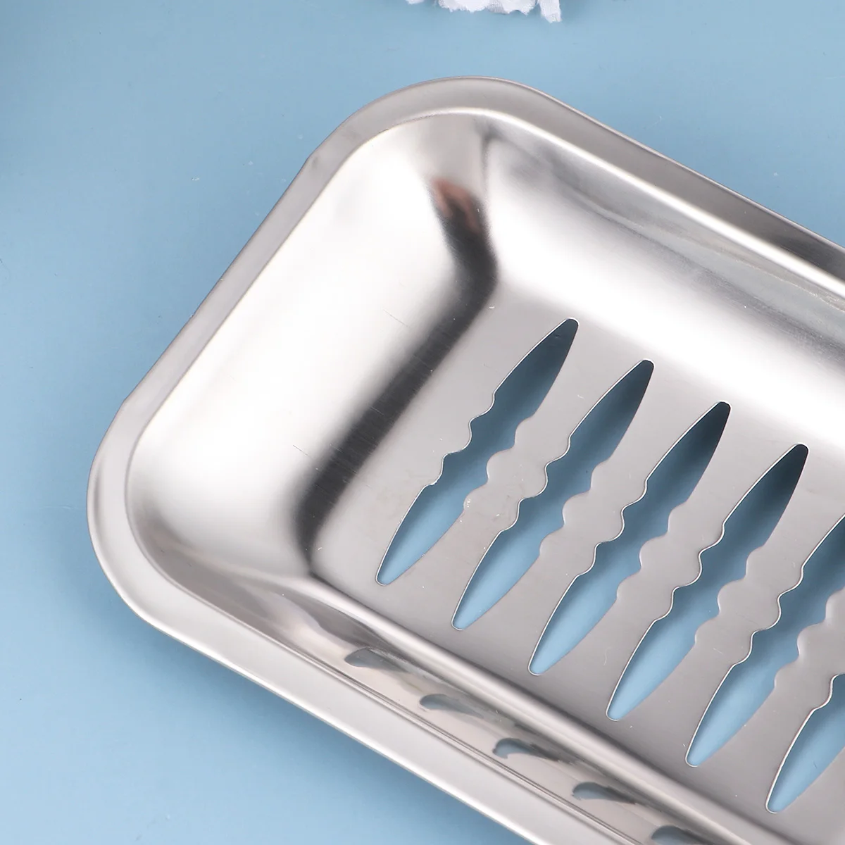 

Stainless Steel Soap Dish Holder Rectangular Storage Basket Double Screws Edge Crimped Wall Mounted Bathroom Accessories Kitchen