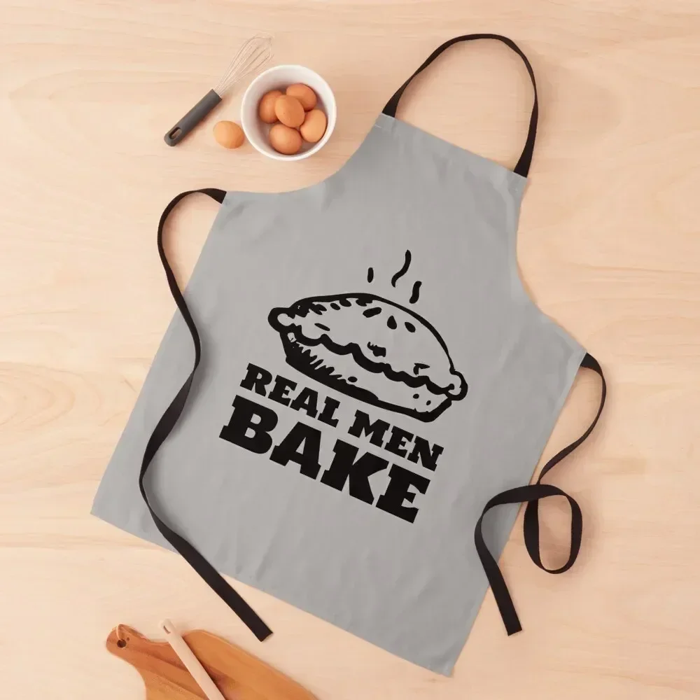 

Real Men Bake Pie Black Apron Restaurant Kitchen Man Apron