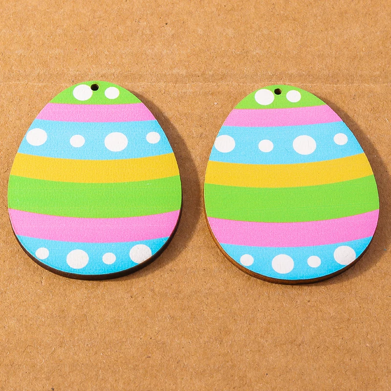 10 Pcs Colorful Easter Egg Charms Pendants for Making Earrings Necklace DIY Easter Day Jewelry Gift Accessories Supplies