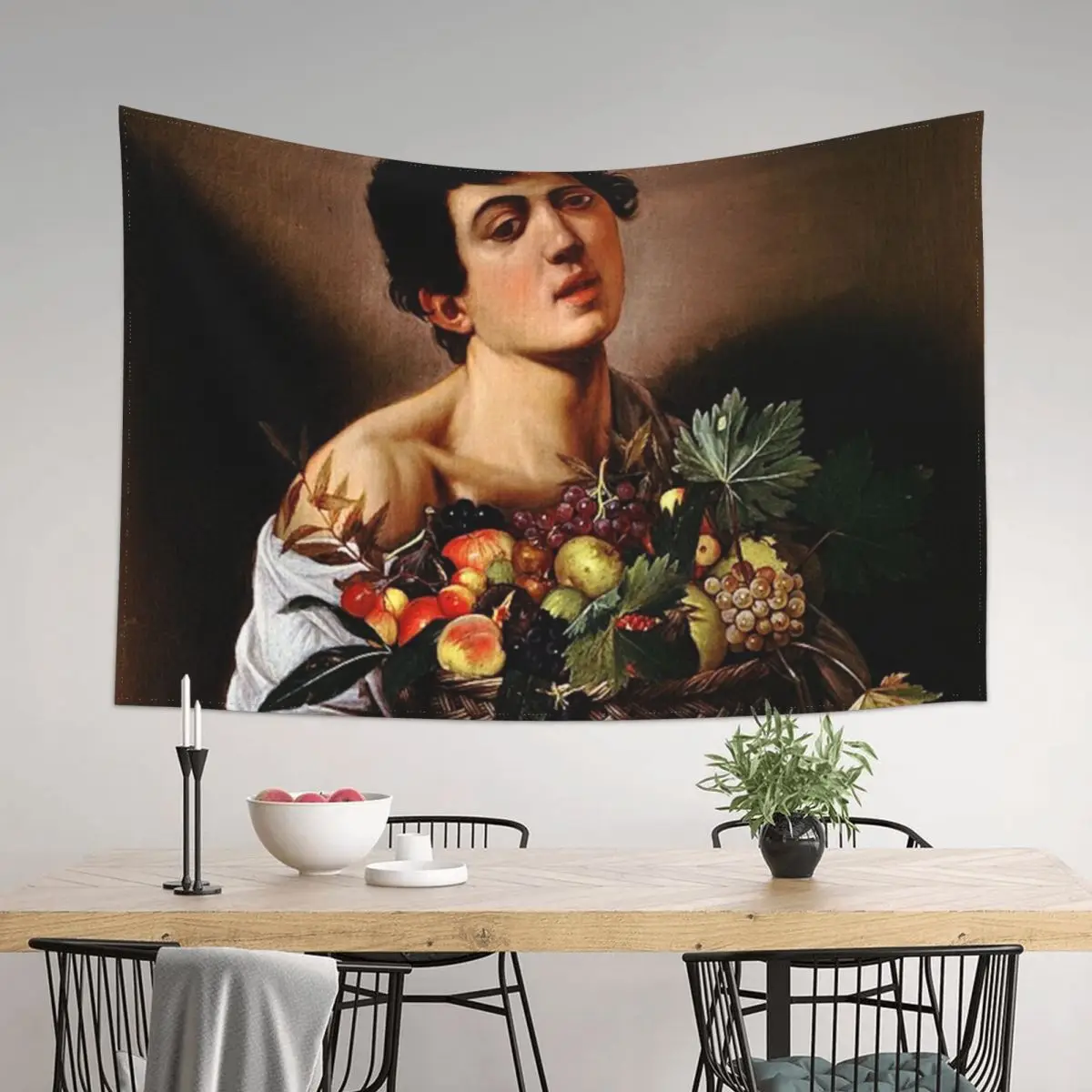 

BOY WITH A BASKET OF FRUIT - CARAVAGGIO Tapestry Decoration Pictures Room Wall Bedroom Decorations Home Decorations Tapestry
