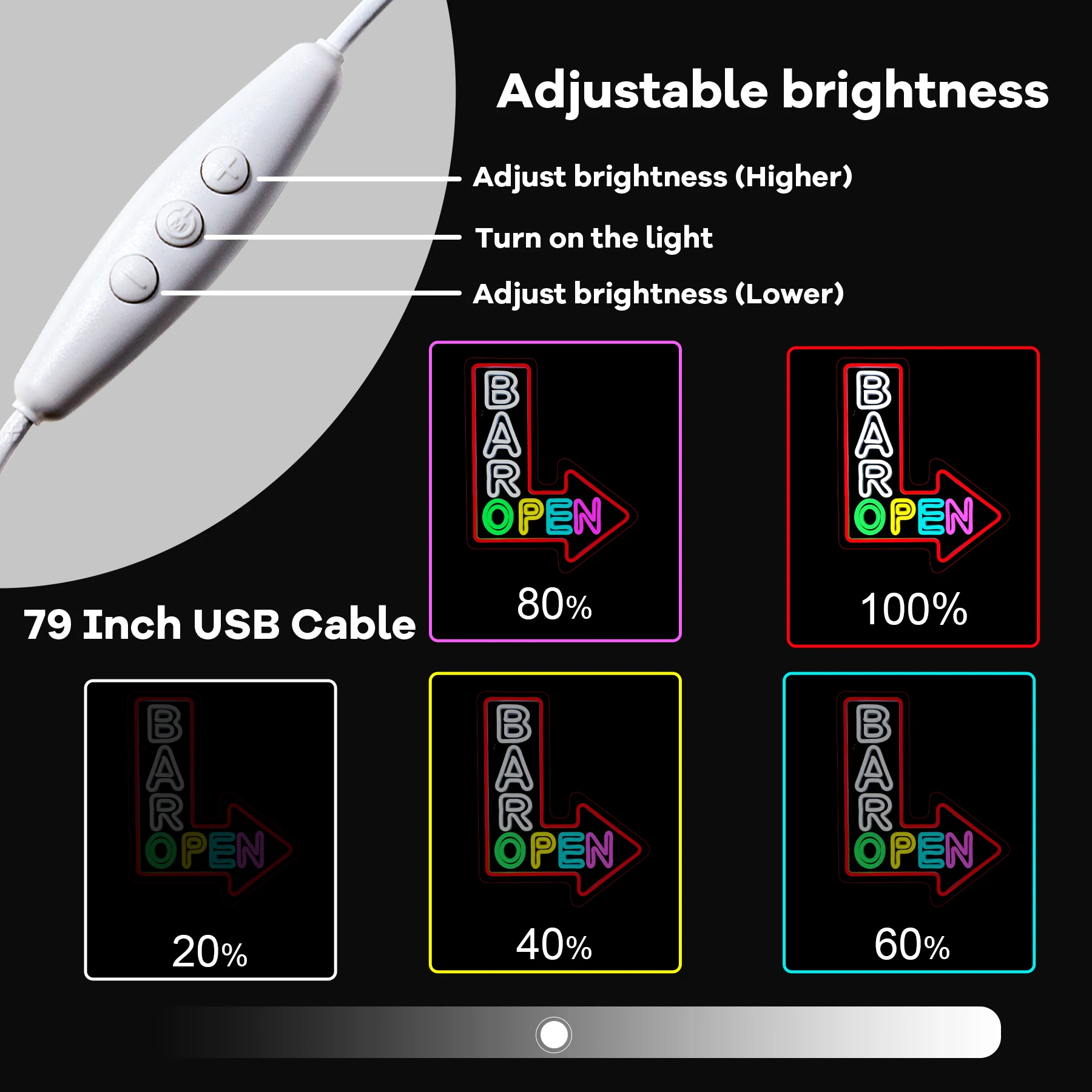 Bar Open Arrow Neon Sign Mix Color Led Neon Light Wall Hanging Decor for Shop Bar Cafe Party Bookstore Supermarket GYM view 4