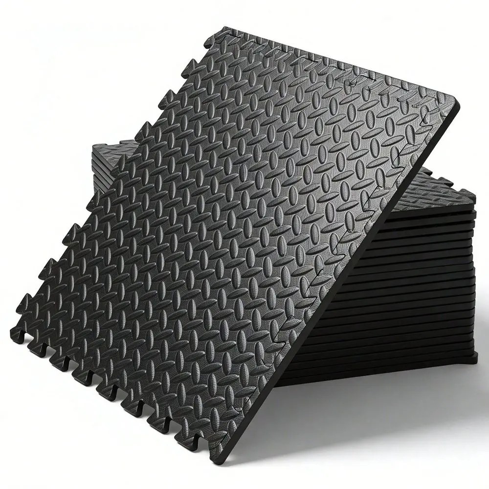 

Exercise Mat In, EVA Interlocking Foam Floor Tiles For Home Gym, Mat For Home Workout Equipment, Floor Padding For Crawling, Bl