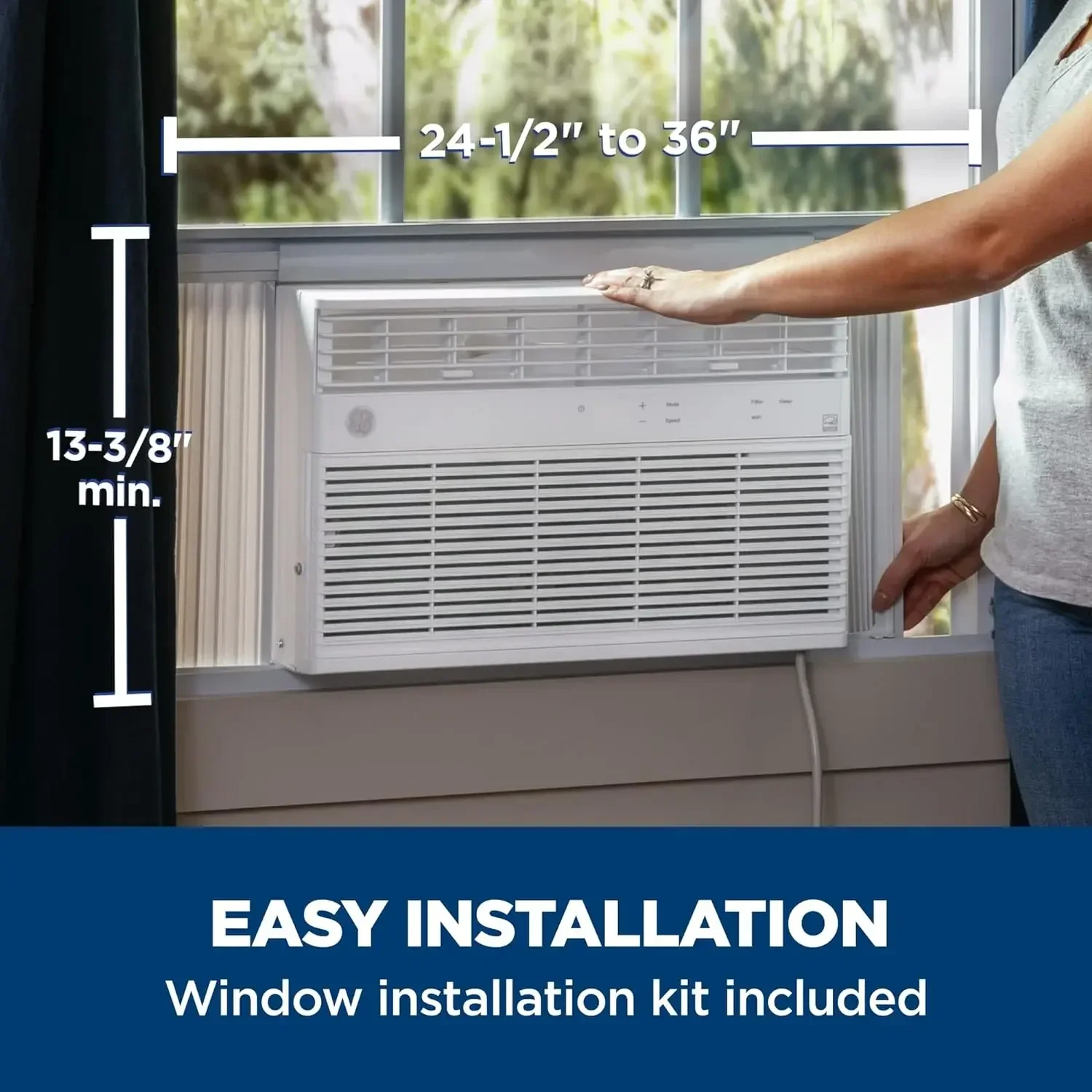 Energy-Efficient Cooling for Medium Rooms, 8K BTU Window AC Unit with Easy Install Kit, Control Using Remote or Smartphone App