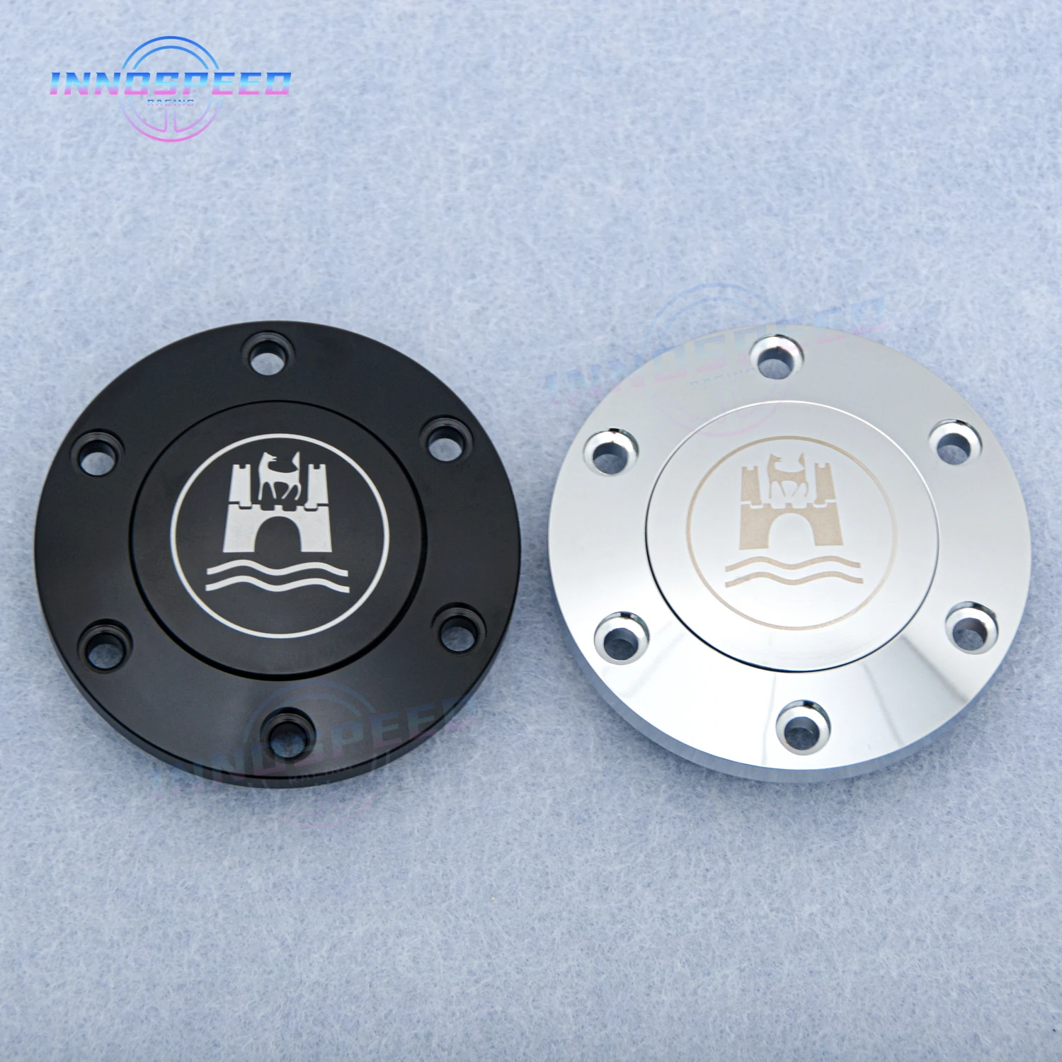 JDM Performance Chrome Billet alluminio volante clacson Button Horn Push Cover Control Speaker per VW Volkswagen
