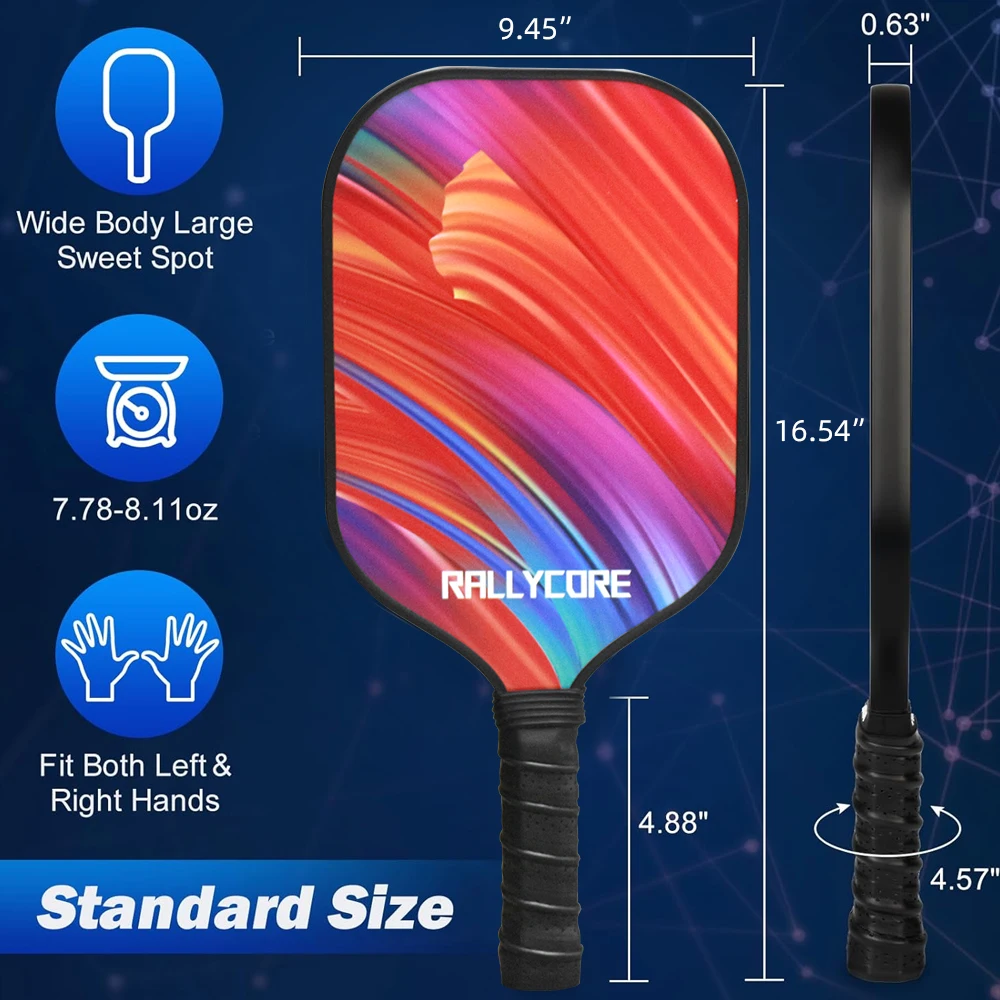 

Pickleball Paddles Set of 2 Fiber Glass Pickleball Paddle Friction Surface Pickleball Rackets Set for Men Women