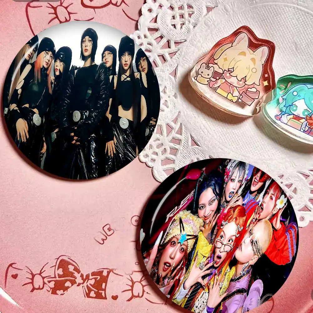 Kpop X-XG Group Photo Brooches Creative Round Badge Gifts Pins 32/44/58mm