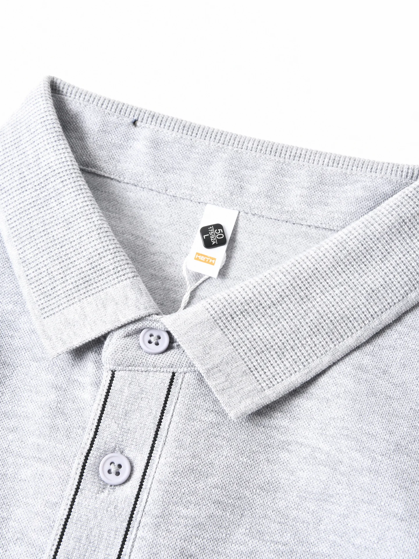 New American Style Cotton Pique Skin-friendly Breathable Loose Casual Long Sleeve  Shirt Men Autumn Flip Collar Base T-shirt