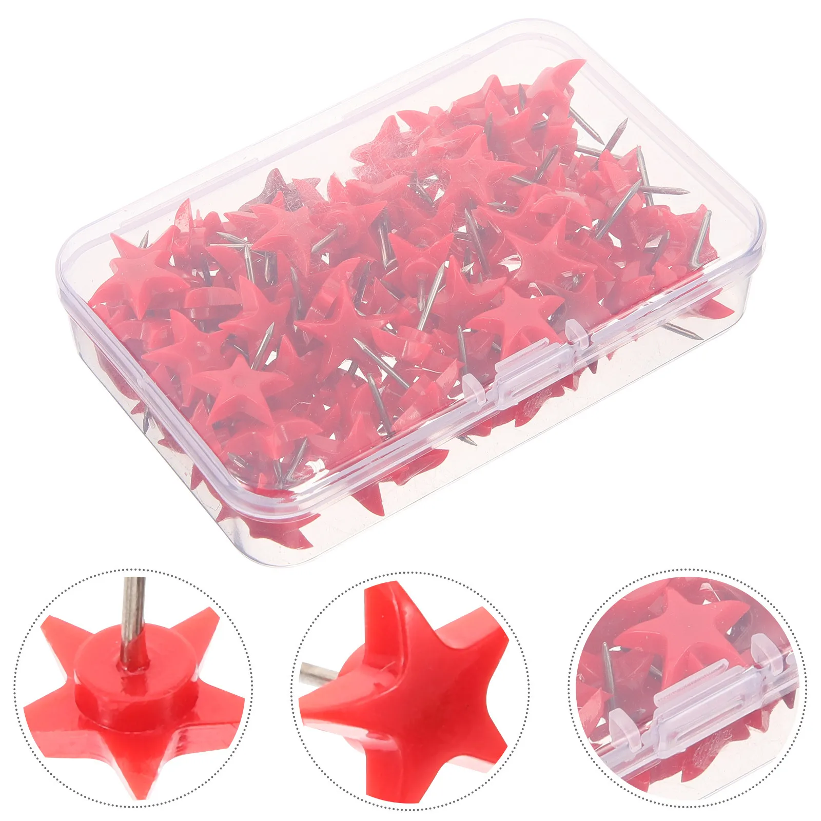 100 قطعة دبابيس ضغط على شكل نجمة ملونة مثالية للوحات إعلانات الفلين لوحة إعلانات الخريطة لوحة مكتب الفصول الدراسية استخدام نجمة إبداعية #2