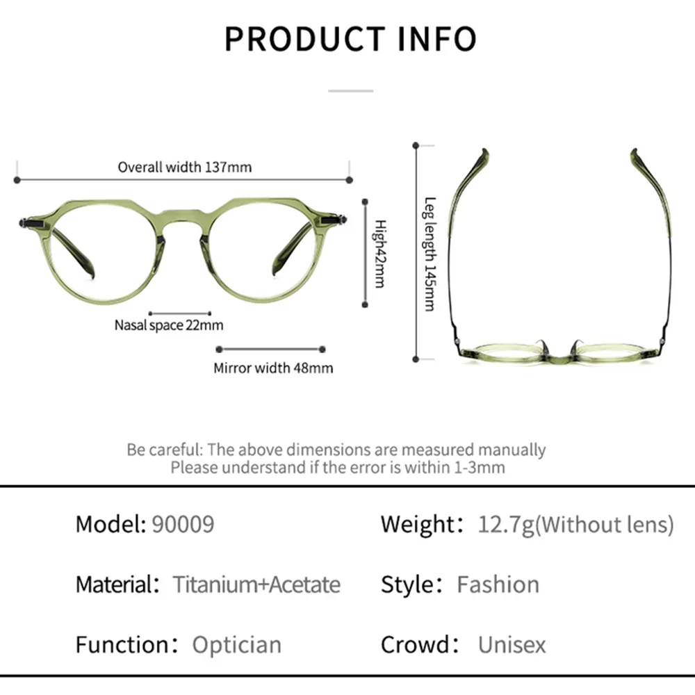 KUXA (S) الرجال التيتانيوم النقي إطار متعدد الأضلاع قصر النظر مخصص وصفة طبية نظارات مكافحة الضوء الأزرق نظارات الكمبيوتر التقدمية
