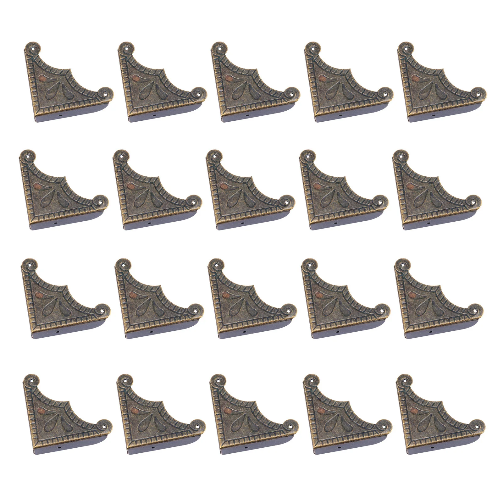 20개입 장식용 청동 모서리 보호대 선물 상자 시가 상자 가구 모서리용 강력한 금속 보호대 레트로 마감