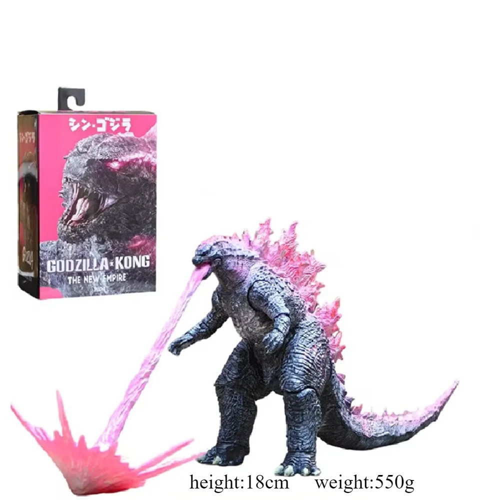 

New Godzilla Vs. King Kong 2 Rise of The Empire Movie 2024 Pink Back Godzilla Mobile Movable Joint Deformable Handheld Model Toy