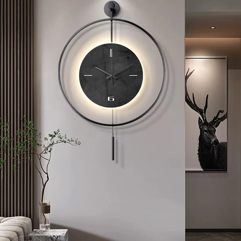 Interior Bathroom Wall Clocks Living Room Art Mechanism Wall Watch Bathroom Chinese Style Fashion Saat Ornaments Home Decor