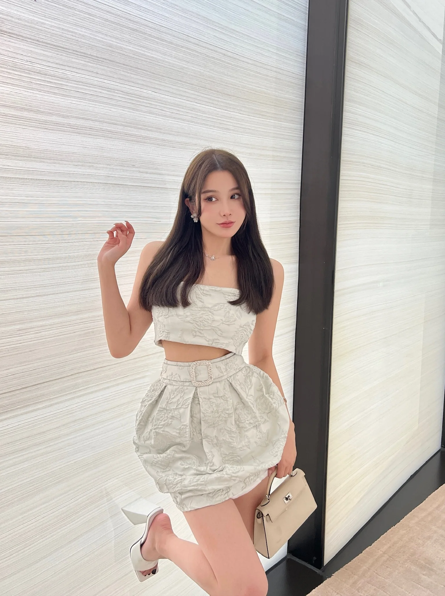 

Woppei Summer Floral ter f Skirt Rose Emed Bloom Set Women's Faion Polyester Ensemble for Ages 25-35