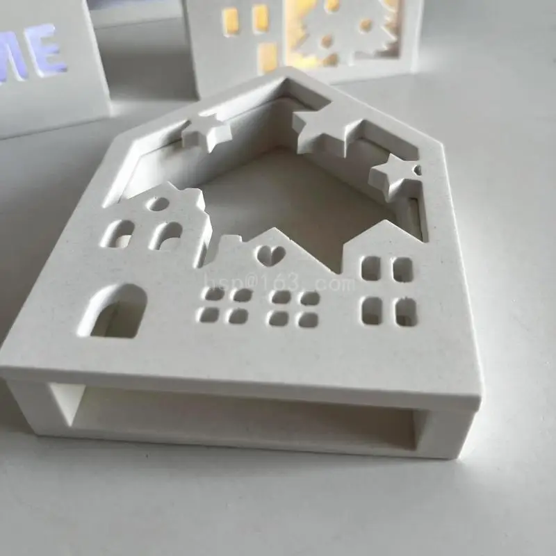 3D House Figurine Ornament Mold Flexible Silicone Mold Home Decoration Gypsum Mould Practical Jewelry Making Tool