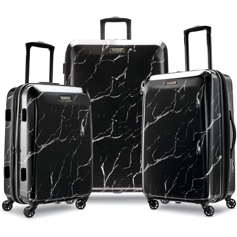 Imagem -04 - American Tourister Moonlight Hardside Expansível Bagagem Rodas Spinner Marinha Conjunto de Peças 21 24 28