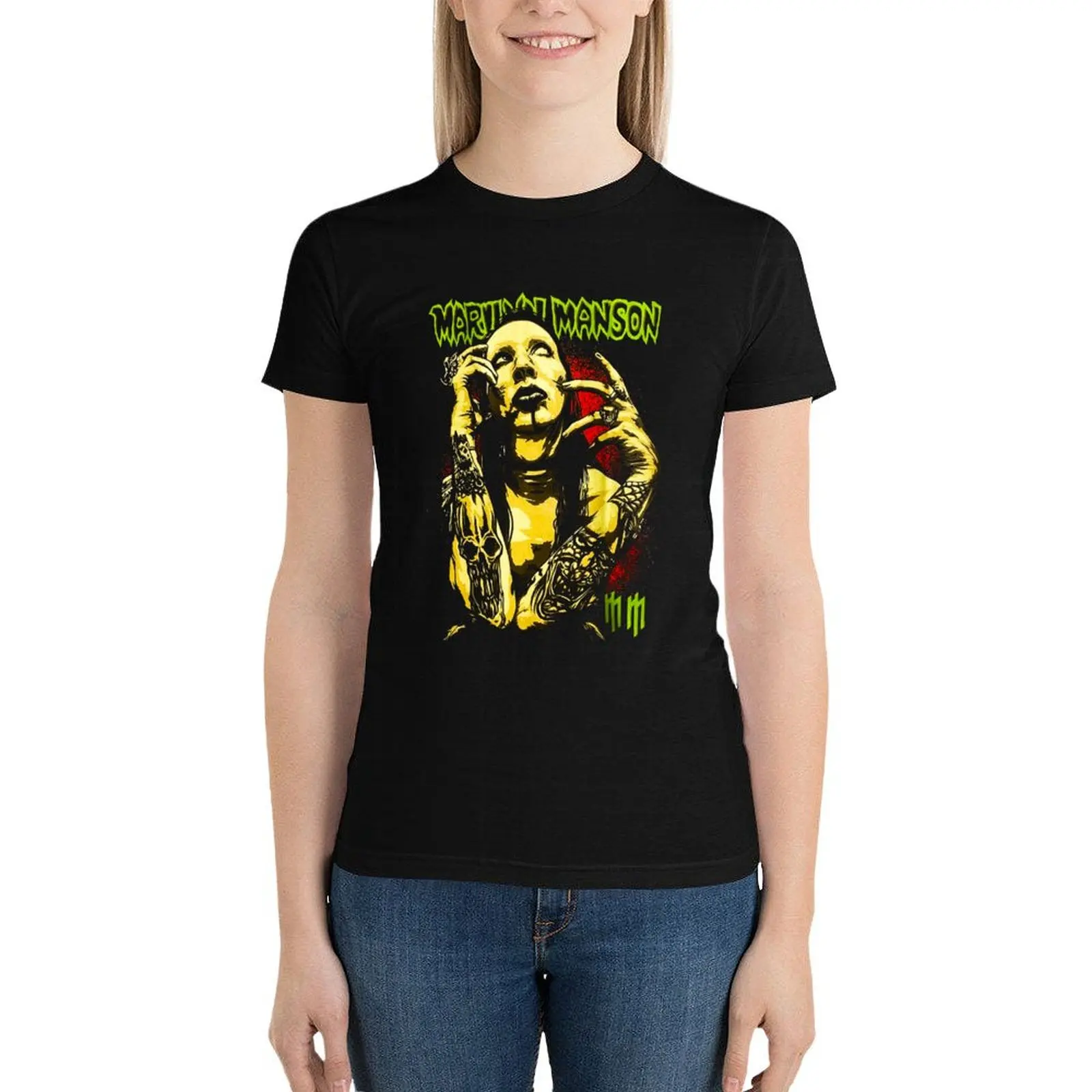 Marilyn Manson T-Shirt Aesthetic clothing summer top tops t shirt for Women