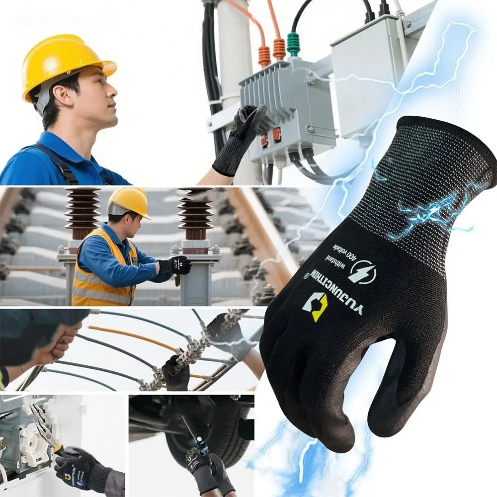 400/500V Insulated Working Gloves Nitrile Safety Anti Electric Shock Gloves Ultra-thin Safety Electrician Gloves Industrial