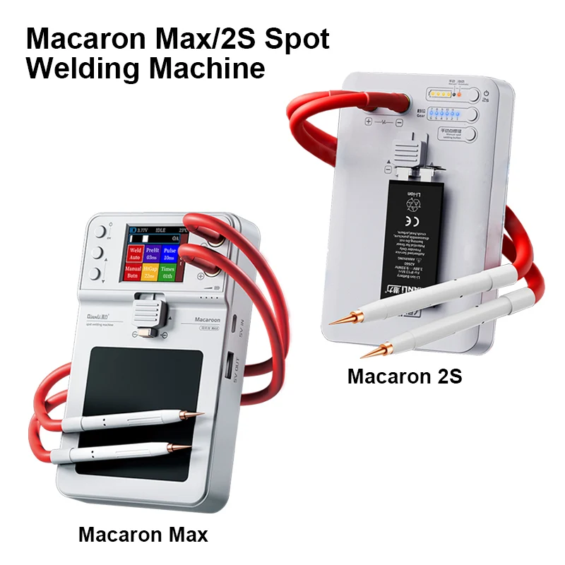 Qianli-macaron Max Macaron 2s Máquina Portátil de Solda a Ponto Pulso Duplo Ajustar a Bateria Flex Solda Ferramenta de Reparo