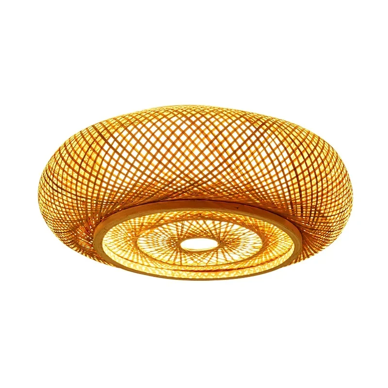 Japanese Nordic Handmade Weaving Bamboo Ceiling Lights for Living Room Hanging Ceiling Light Bedroom Ceiling Lamp Home Decor
