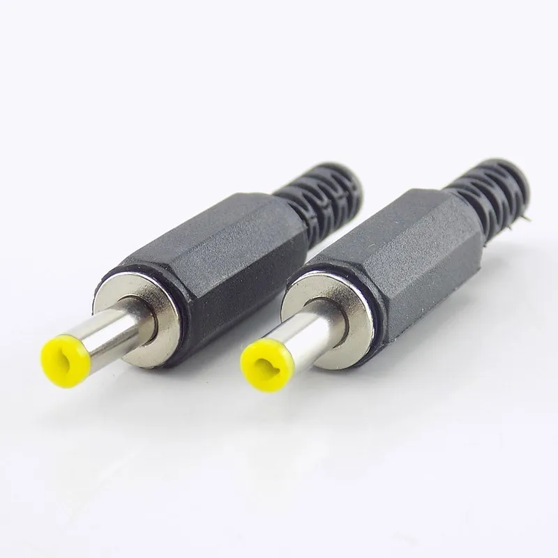 2/5/10pcs DC 4.0*1.7mm Male Power Plug Electrical Socket Adapter Connector Plastic Handle Yellow Head Microphone Converter B4
