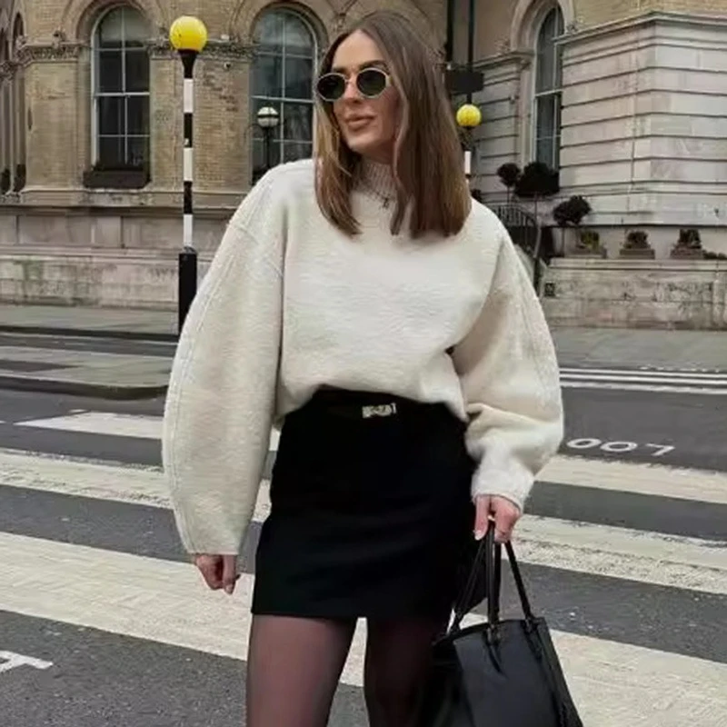 Ticketsx المرأة هوديي غير رسمي موضة خمر الخريف الشتاء فضفاض البلوز الأعلى أنيقة تخفيف الشارع الشهير هوديي الملابس النسائية