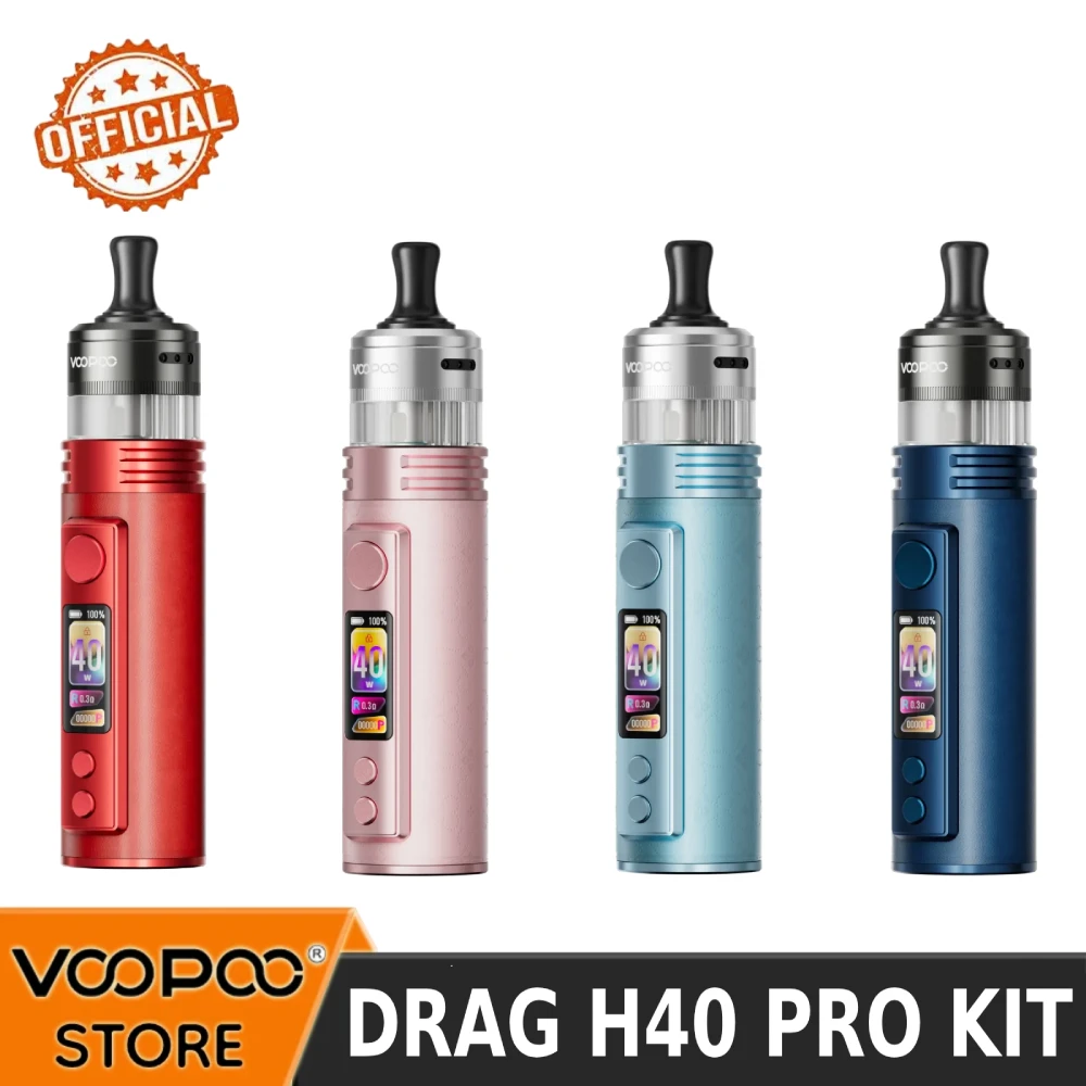 Official VOOPOO DRAG H40 Pro Pod Kit 40W Built-in 2450mAh Battery 5ml MTL Pod Compatible PnP X Coils Type-C Fast Charging Vape