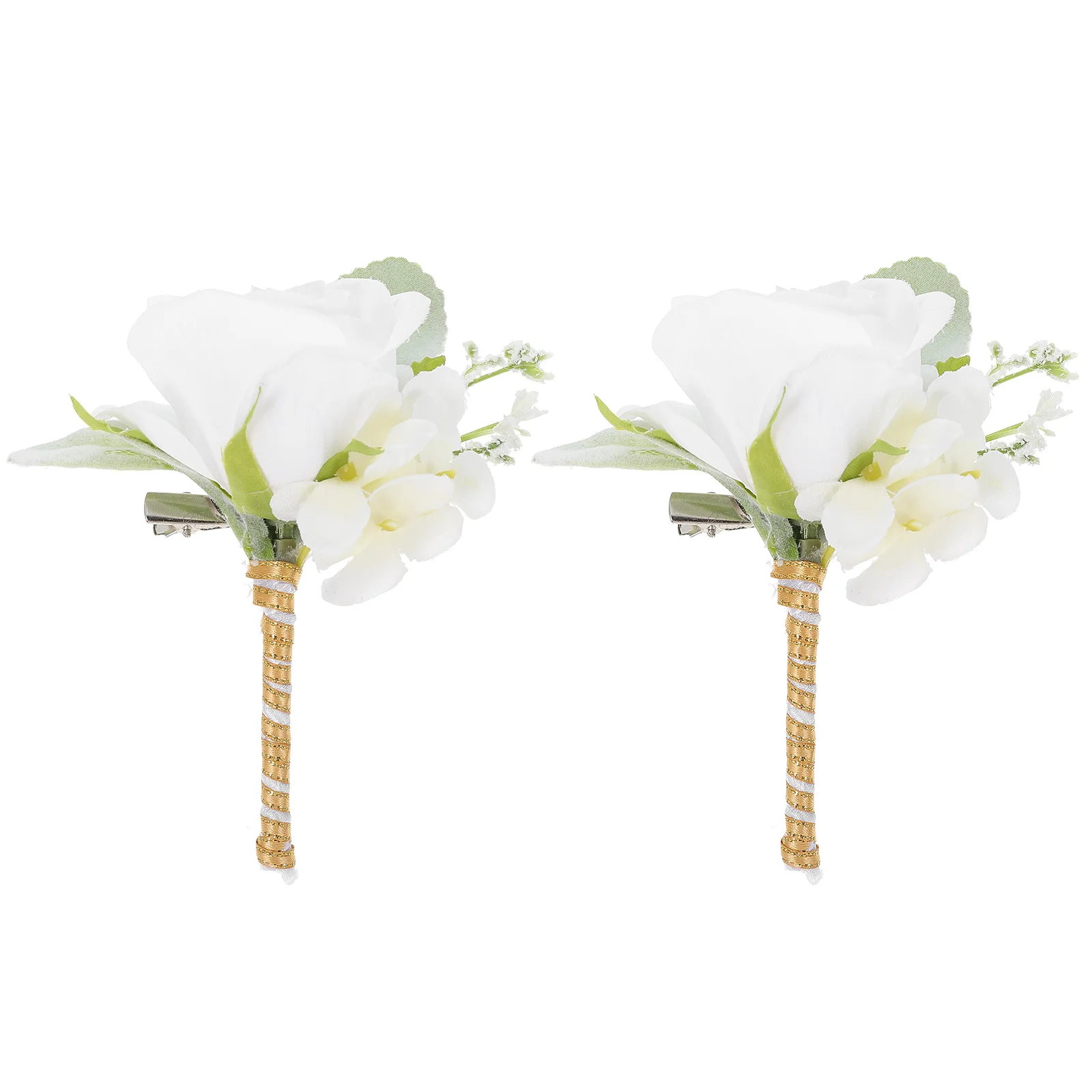 2 Pcs Bridal Corsage Artificial Flower Wedding Decor Practical Decoration Clothing Accessory Photographic Prop Plastic