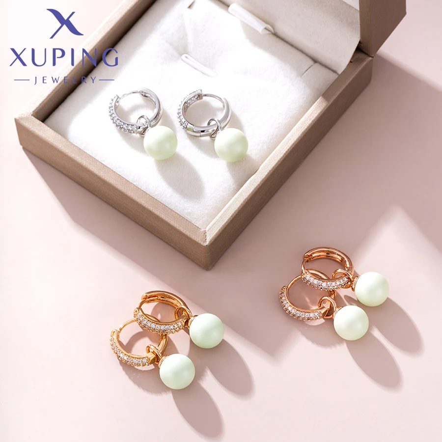 Xuping Jewelry Fashion Copper Alloy Trendy Classic Pearl Drop Earrings for Women Exquisite Elegant Charm Gift A00610726