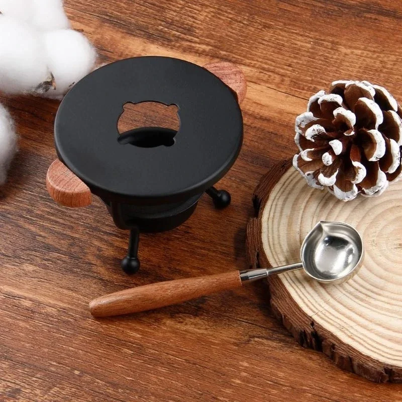 

Wax Seal Set Wax Seal Metal Wax Seal Warmer with Melting Spoon Wax Melting Pots M4YD