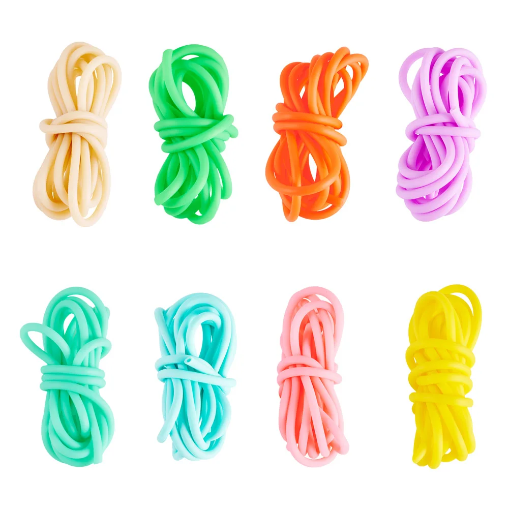 

1Set Hollow Rubber Cord 4mm Hollow Tubing Rubber Pipes Knitting Barber Jewelry Ropes for DIY Jewellry Making Beading Bracelet
