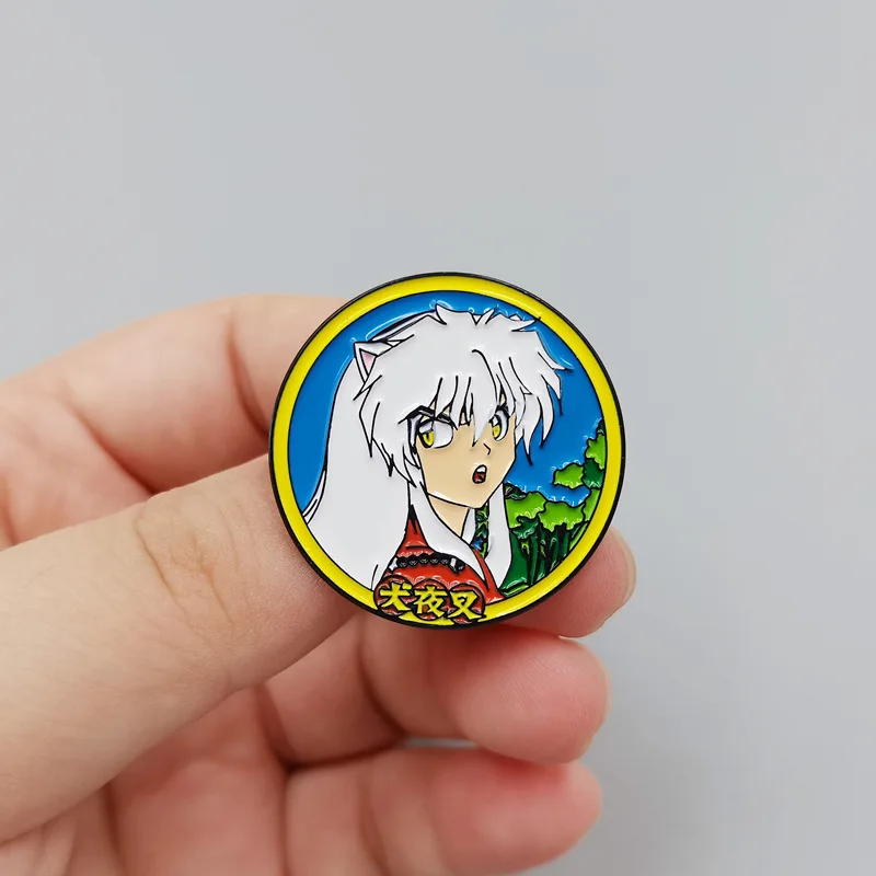 Anime Inuyasha Brooch Cartoon Character Enamel Pin Couples Badge Jewelry Accessory for Fans