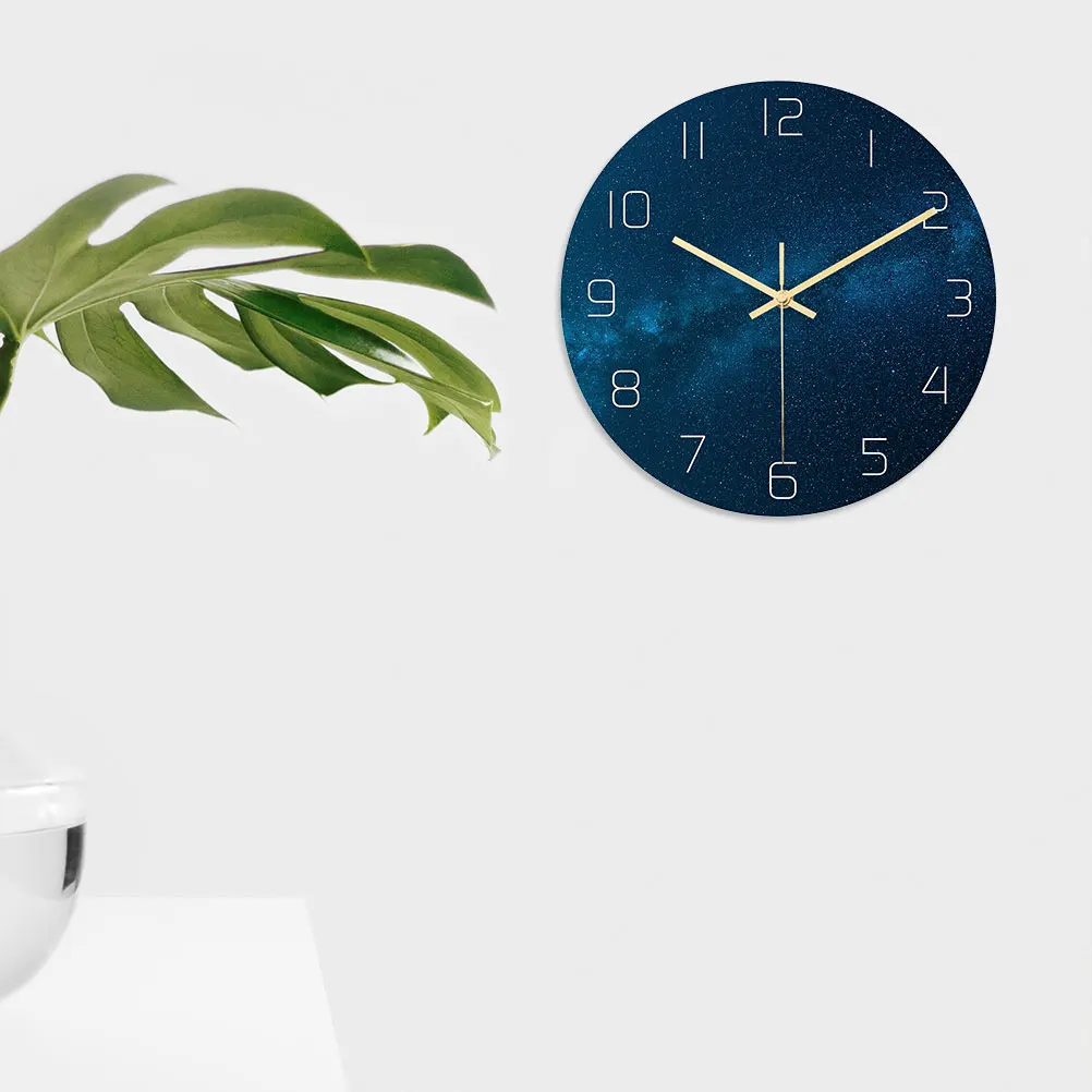 

1Pcs Starry Sky Pattern Modern Silent Acrylic Wall Clock Creative Decorative Round Clock for Home Office