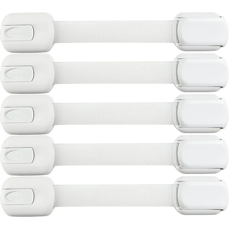 

Fridge & More. Child Safety 10pc Strap Locks Baby Locks for Cabinets and Drawers, Toilet, Adhesive Pads.No Installation Required