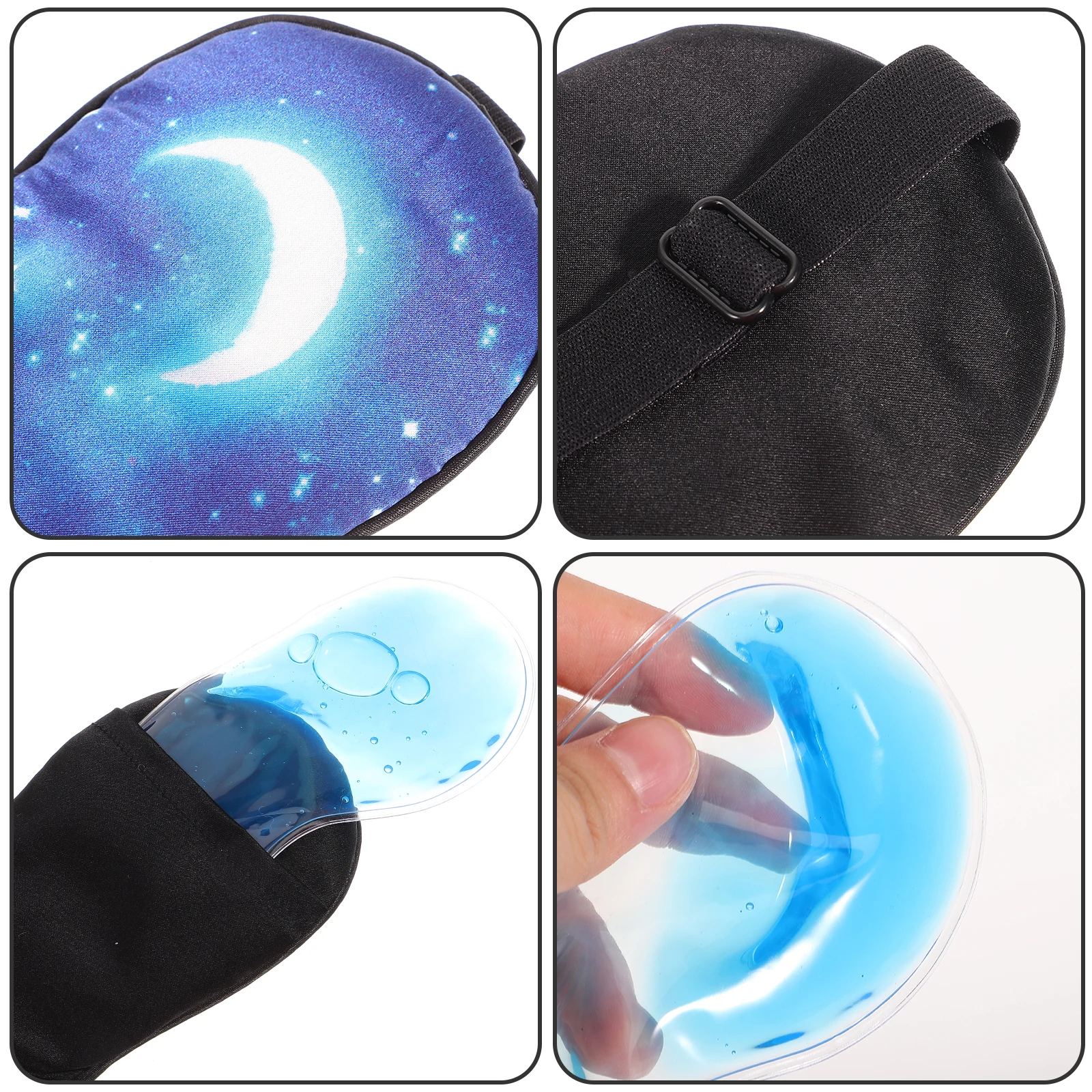 

Silk Sleeping Blindfold Adjustable Cooling Therapy Compression Eye Mask for Travel Home Sleep Aid Lightweight Comfortable