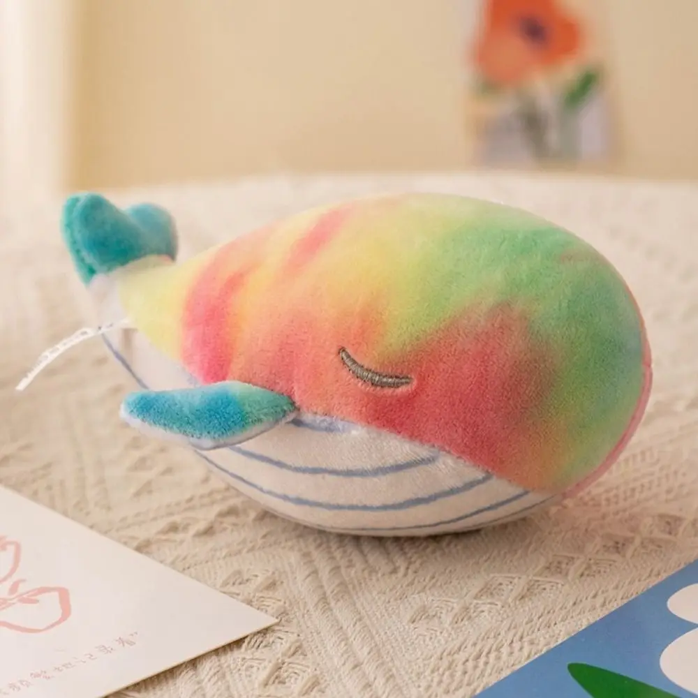 Cute PP Cotton Plush Whale Keychain Fluffy Simulation Animal Whale Small Pendant Ins Soft Whale Plush Toy Home Decor